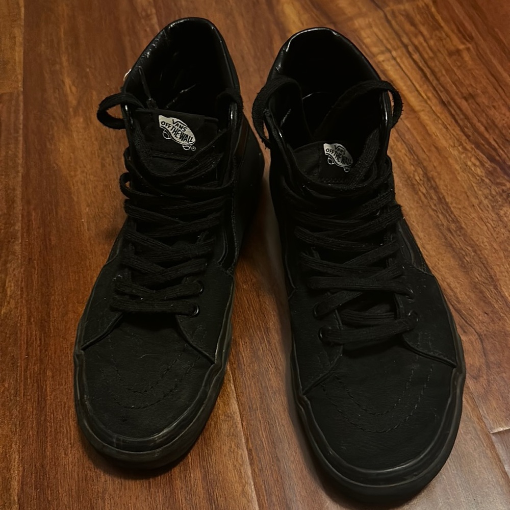 Vans all black high tops, men's size 8.5